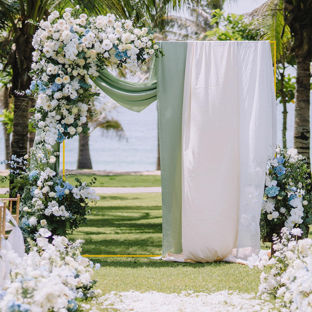 Square Wedding Arch Backdrop Stand Gold Metal Arch 8FT x 8FT
