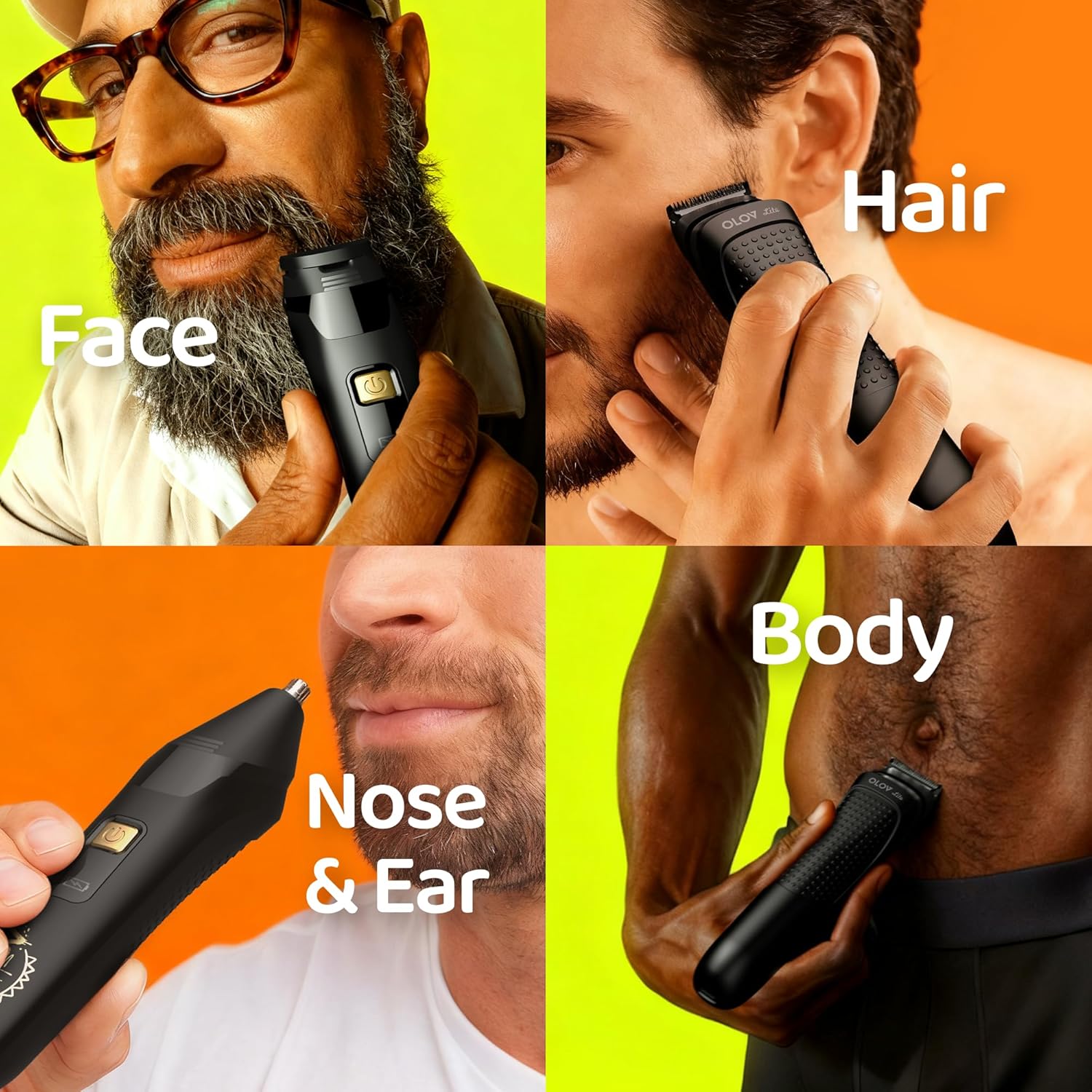 Electric Beard Trimmer for Men,Nose Hair Trimmer & Men's Electric Razor 10-in-1 Grooming Kit Cordless Shaver
