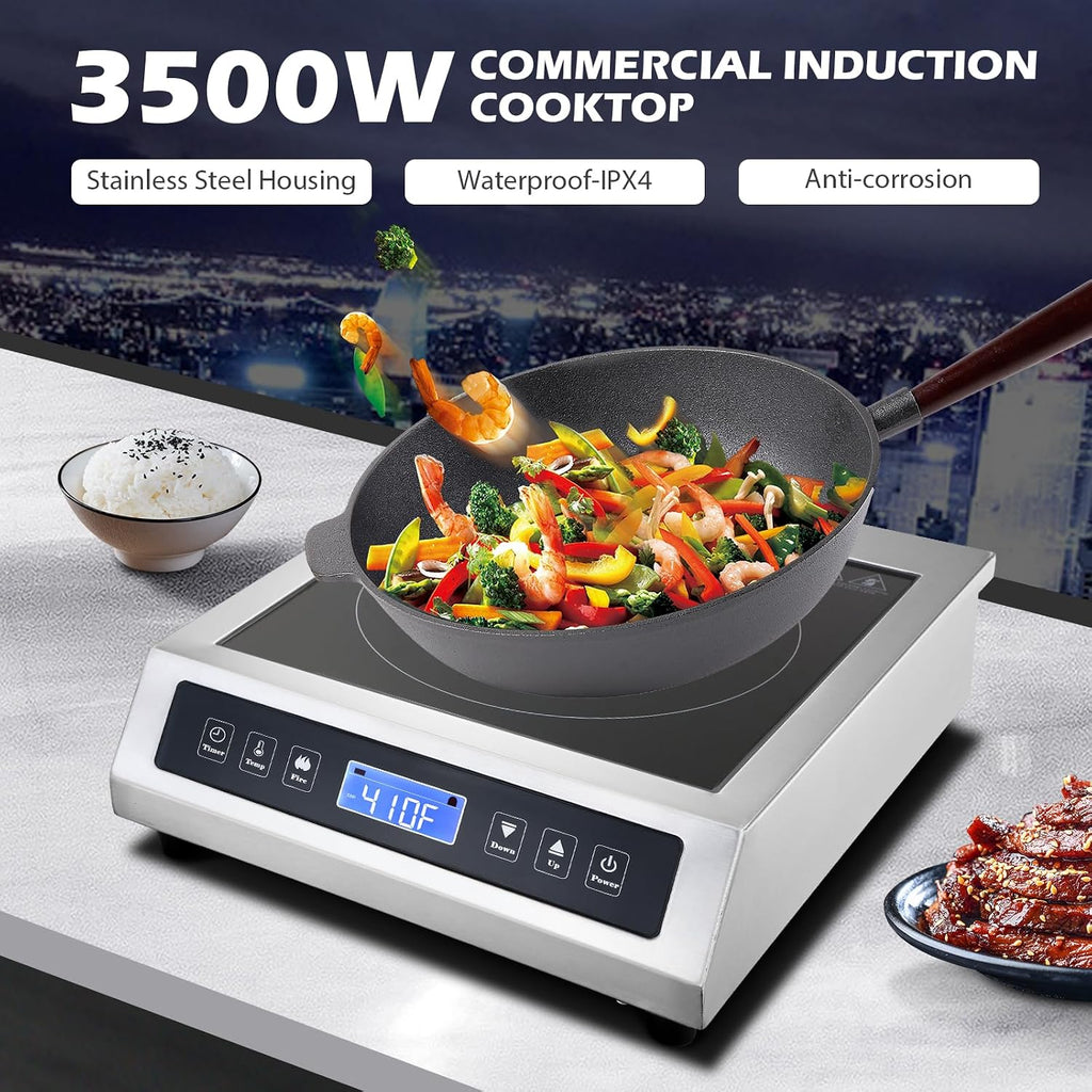 Commercial Induction Cooktop, Portable Electric Countertop Burner with Sensor Touch and LCD