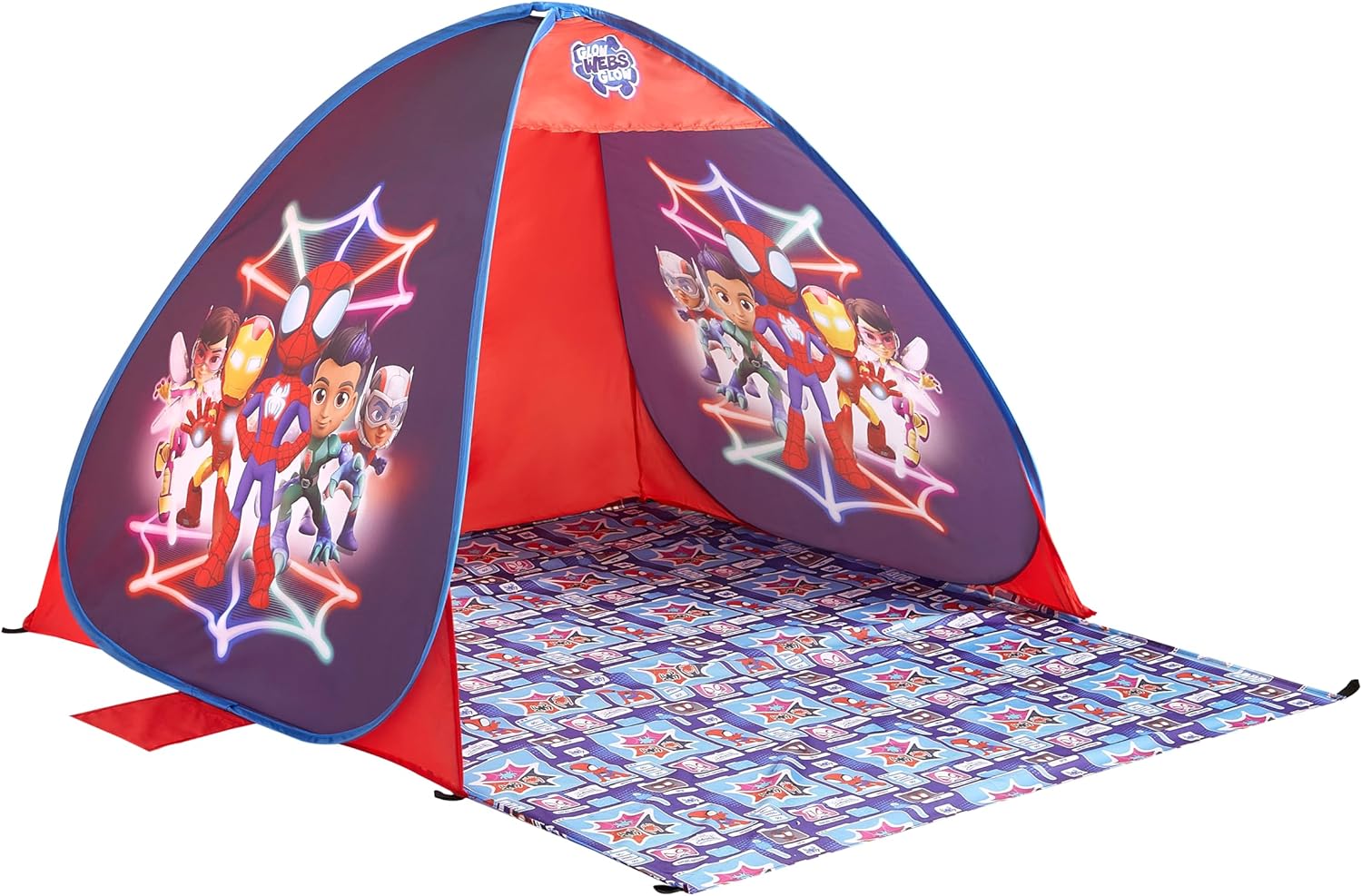 Marvel Spidey and His Amazing Friends Pop Up Tent for Kids, Outdoor Portable Play Tent with UV Sun Shade, Easy Setup