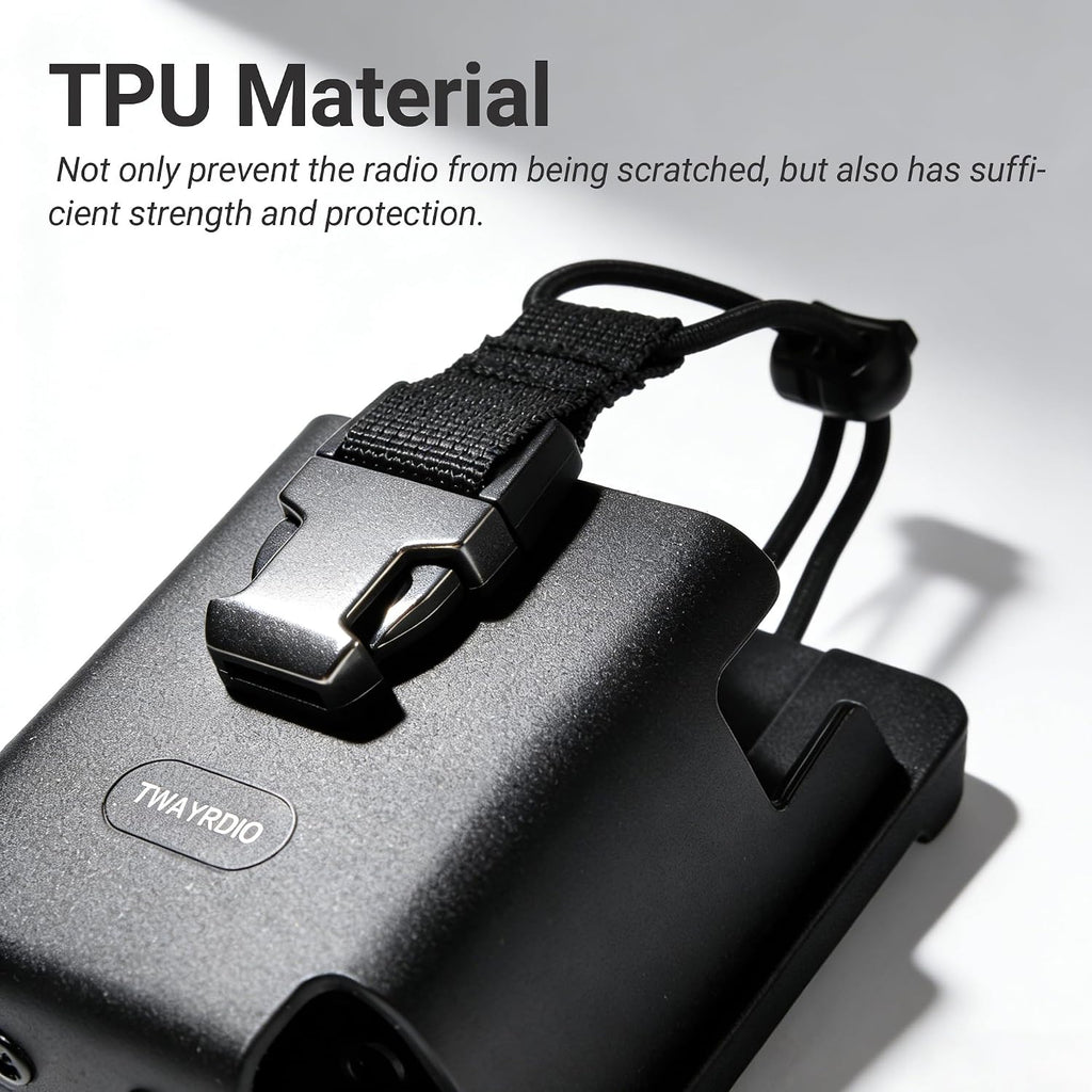 Portable TPU Radio Holster w/MOLLE Belt Clip for Belt, Vest, or Pack, Two Ways Radio Pouch with Quick Release Buckle