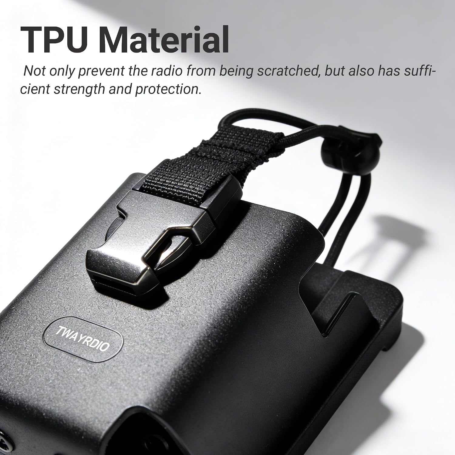 Portable TPU Radio Holster w/MOLLE Belt Clip for Belt, Vest, or Pack, Two Ways Radio Pouch with Quick Release Buckle