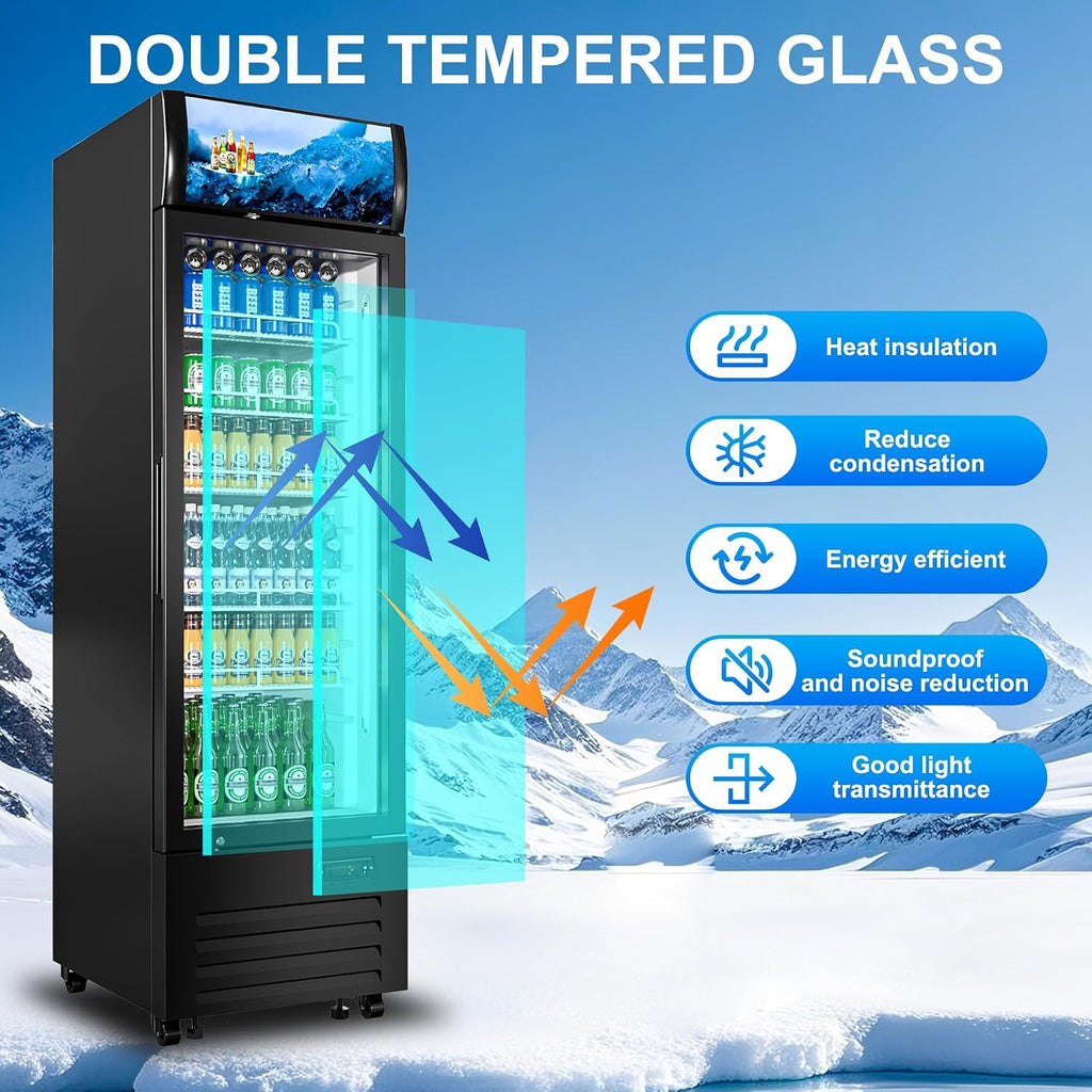 Commercial Beverage Refrigerator 1 Glass Door Display Fridge