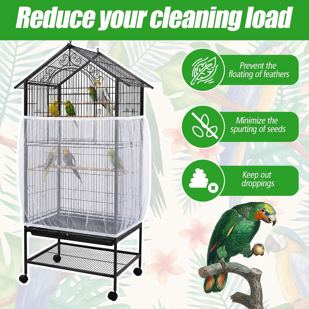 Bird Cage Seed Catcher, White