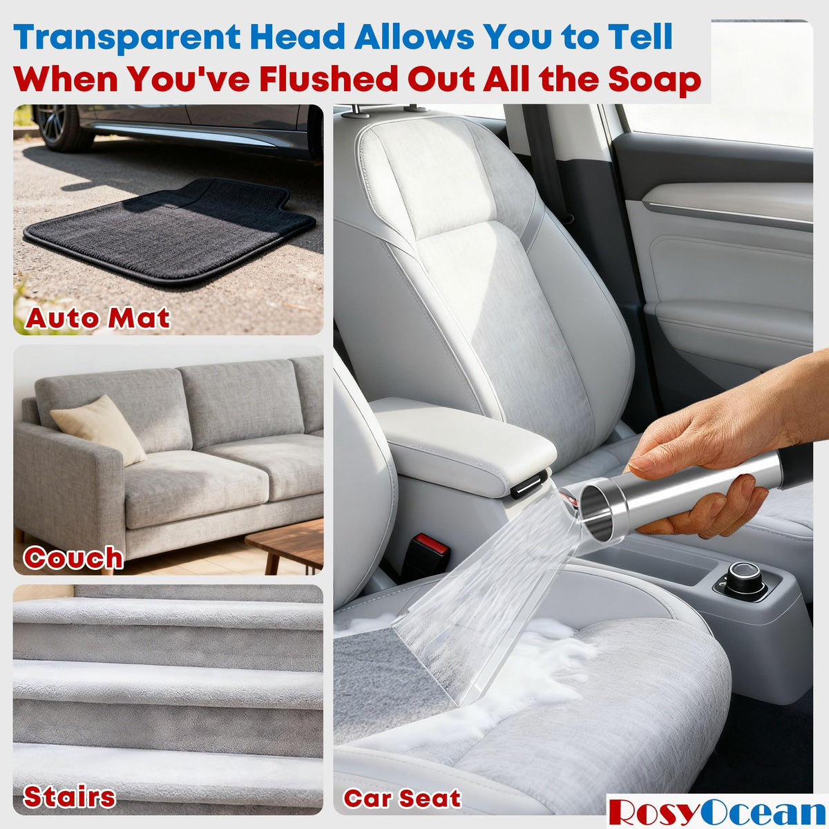 RosyOcean View Vacuum Wand Accessory for Carpet Upholstery Cleaning