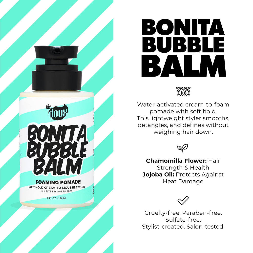 BONITA BUBBLE BALM Foaming Pomade, Cream-to-Foam Styler, 8 oz