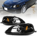 Headlight Assembly Pair for 1999-2000 Honda Civic [Halogen Type]