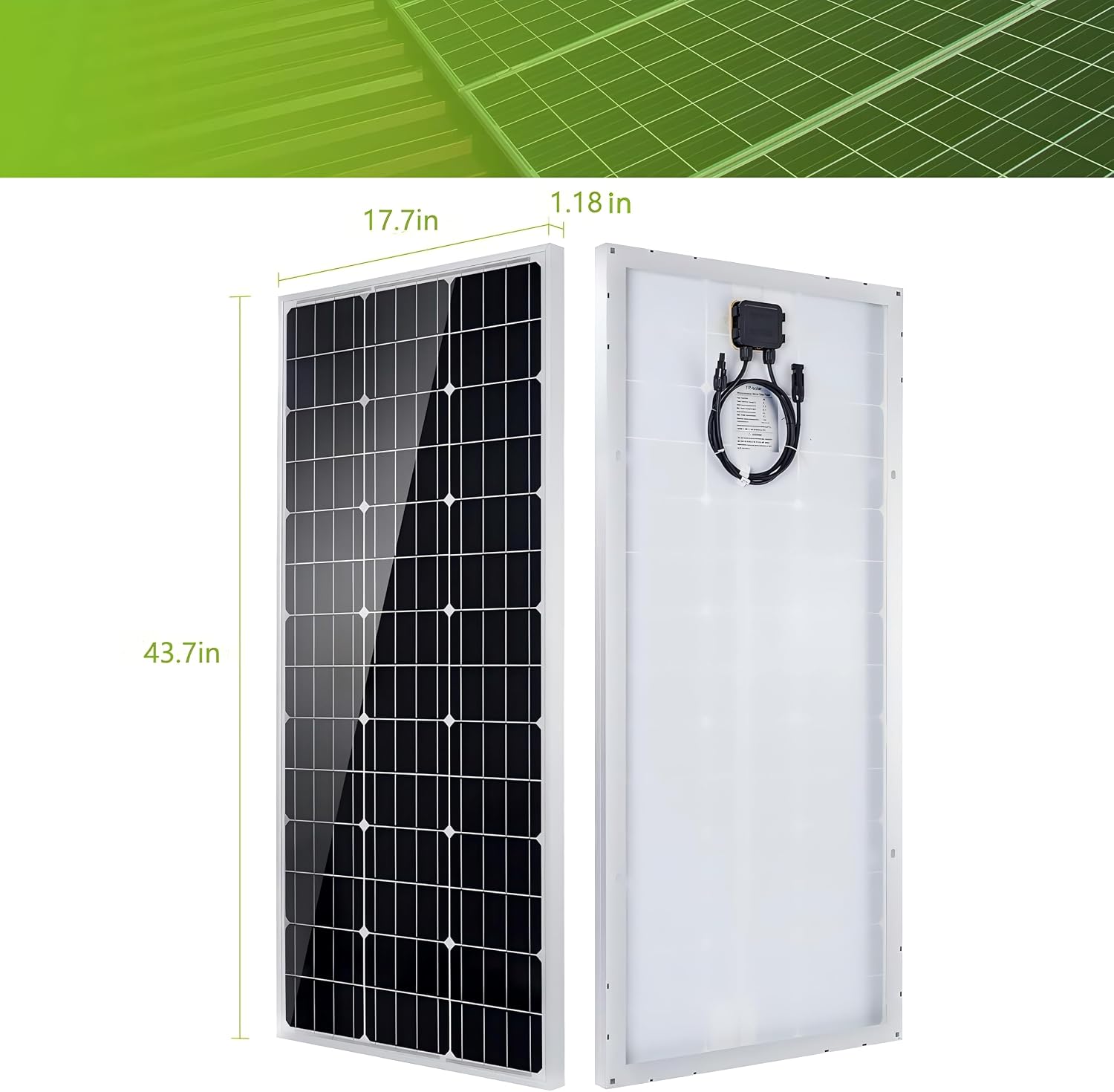 Solar Panel Kit 100 Watt 12 Volt Monocrystalline Off Grid System for Homes RV Boat + 30A 12V/24V Solar Charge