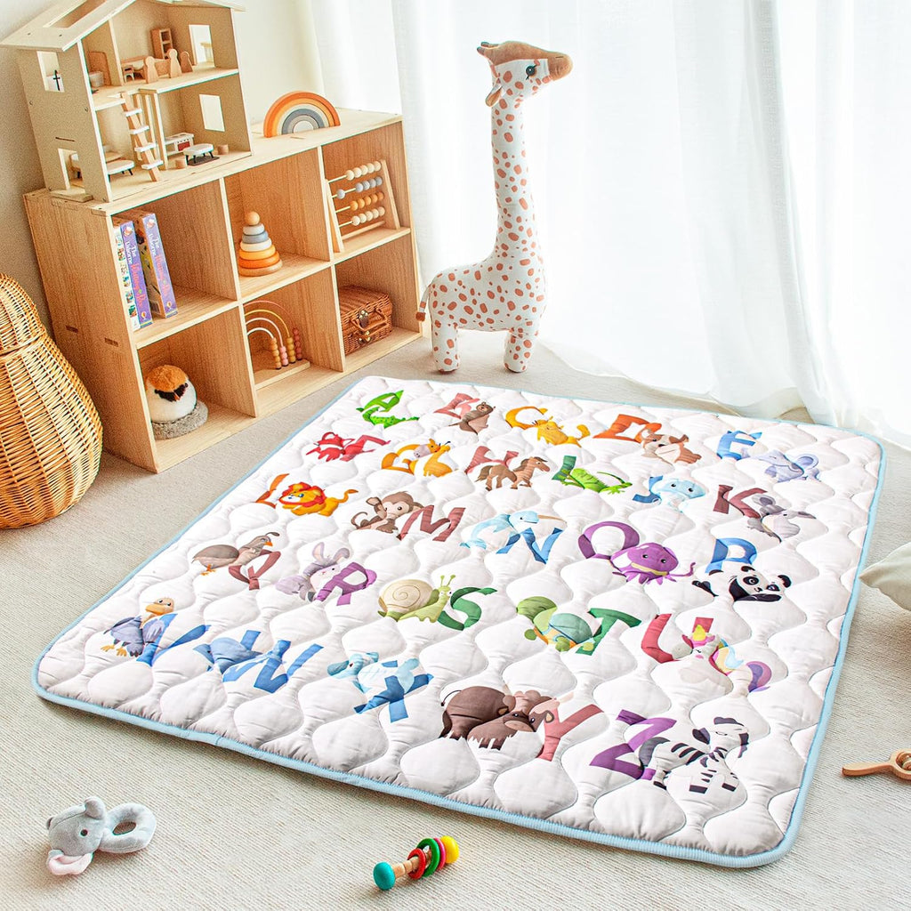 Baby Play Mat, 50x50 Playpen Mat with Machine Washable | Activity Mat with Upgraded Anti-Slip Bottom, Super Soft