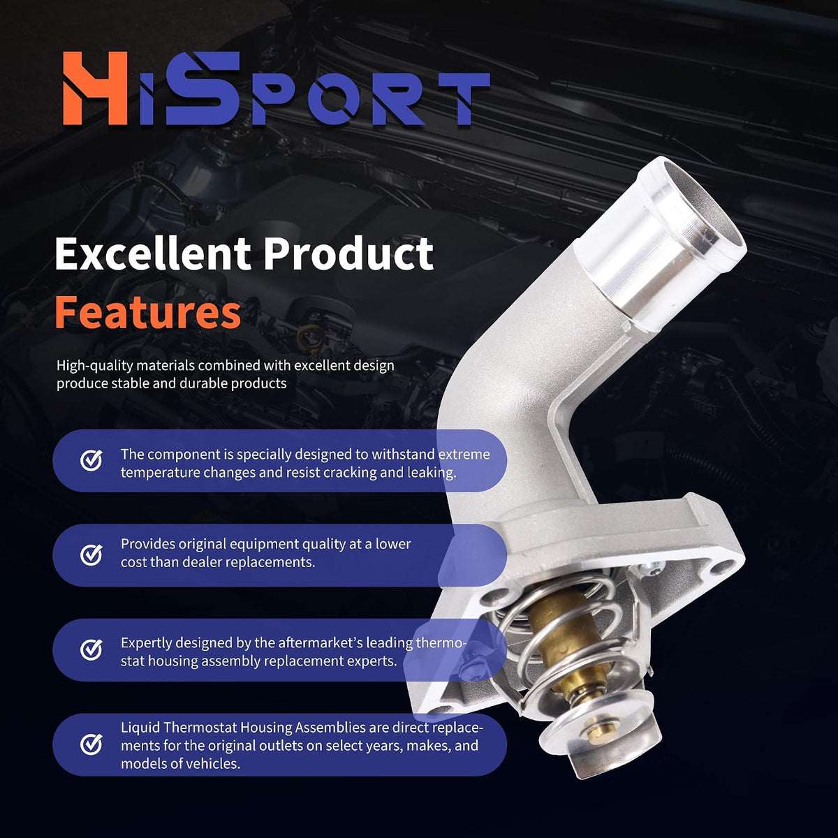 HiSport Thermostat Housing Assembly Compatible with Nissan Infiniti