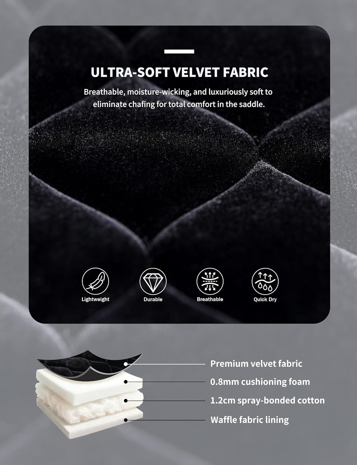 Close Contact Horse Saddle Pad for Jumping, w/Velvet Hue