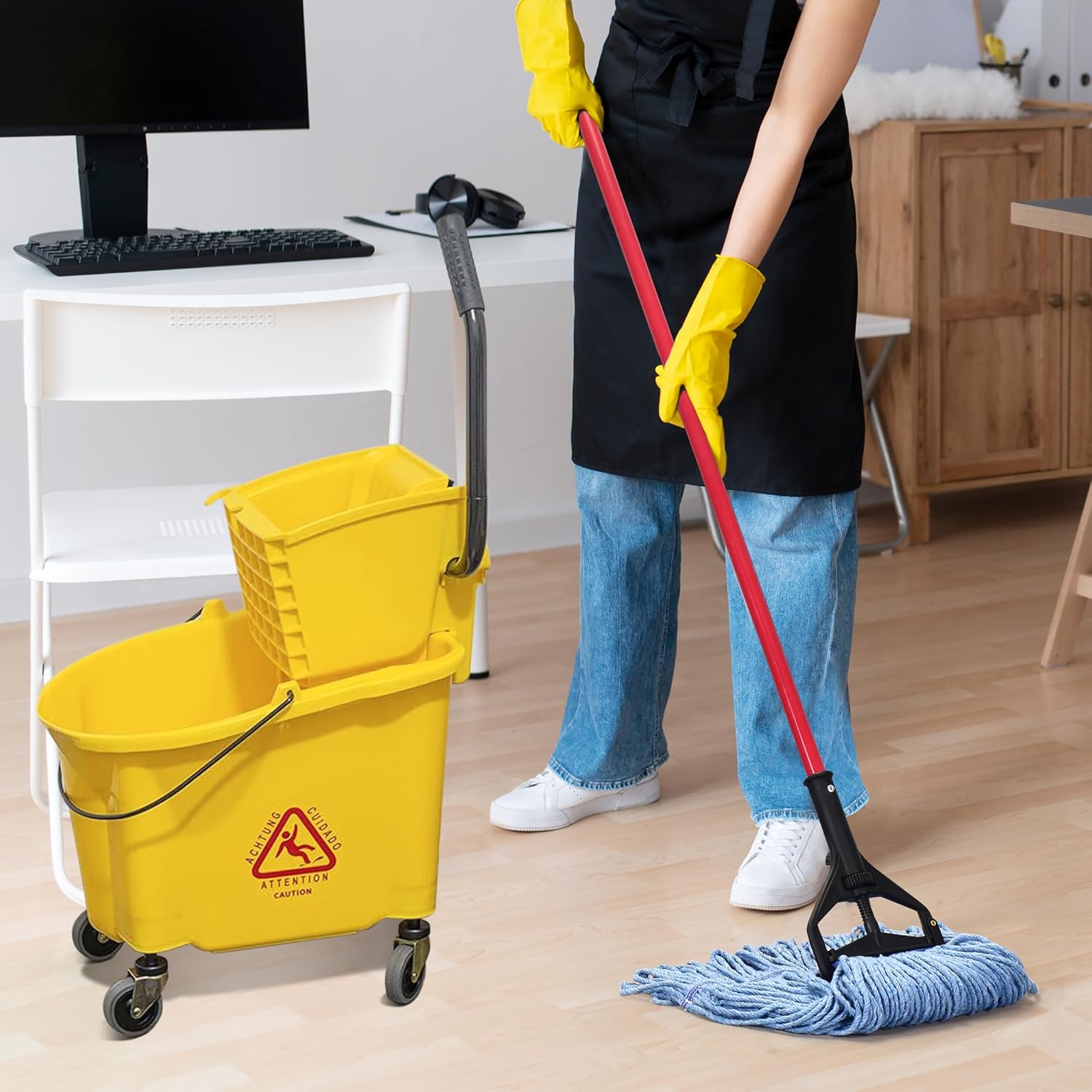 Matthew Cleaning Heavy Duty Mop Head Commercial Grade Replacement for General and Floor Cleaning, Wet Industrial Blue