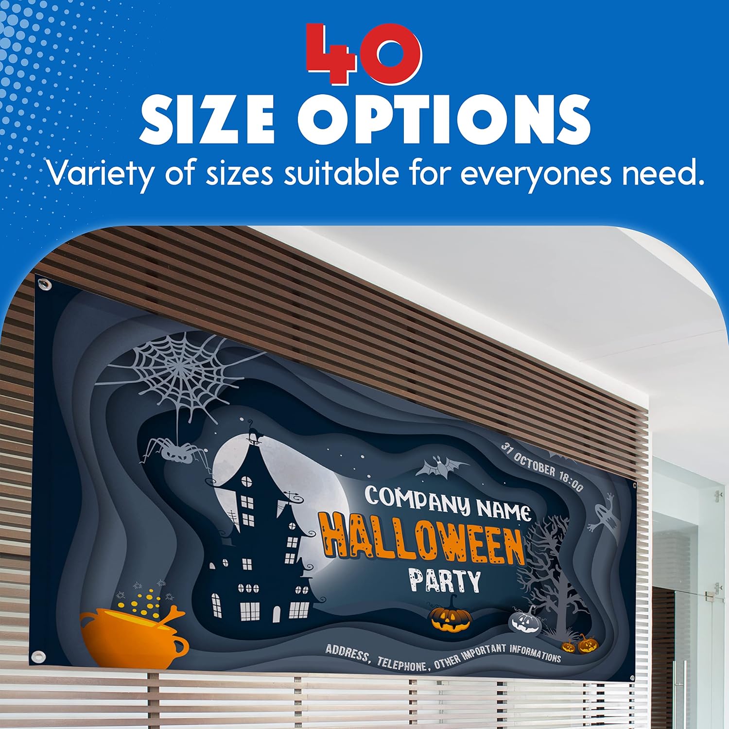 Custom Banners and Signs for Indoor Outdoor w/Any Image, Logo & Text Vinyl Banner | 5 Theme, 15 Font & 25 Background