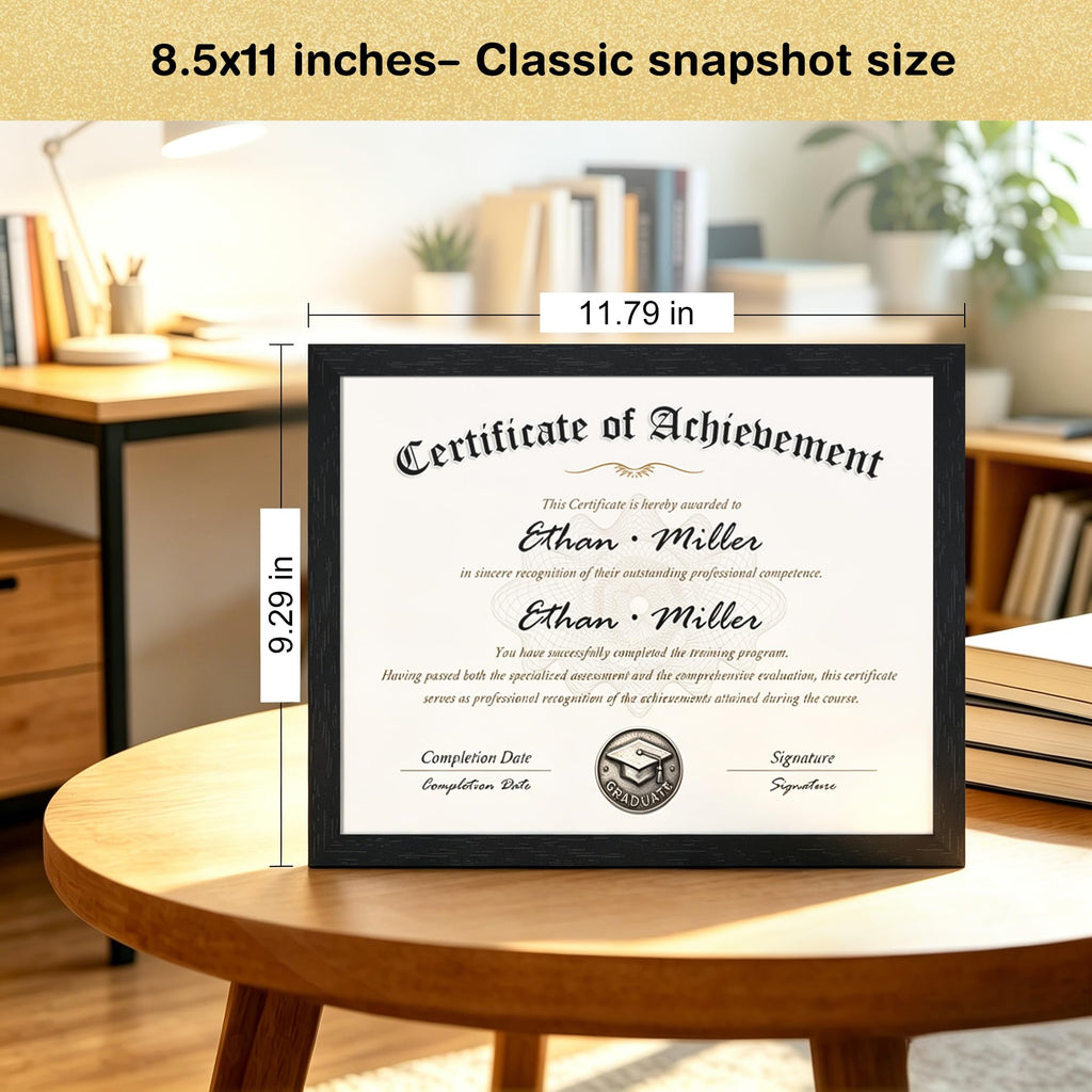 8.5x11 Picture Frame Set of 16, Certificate Diploma Document Frames