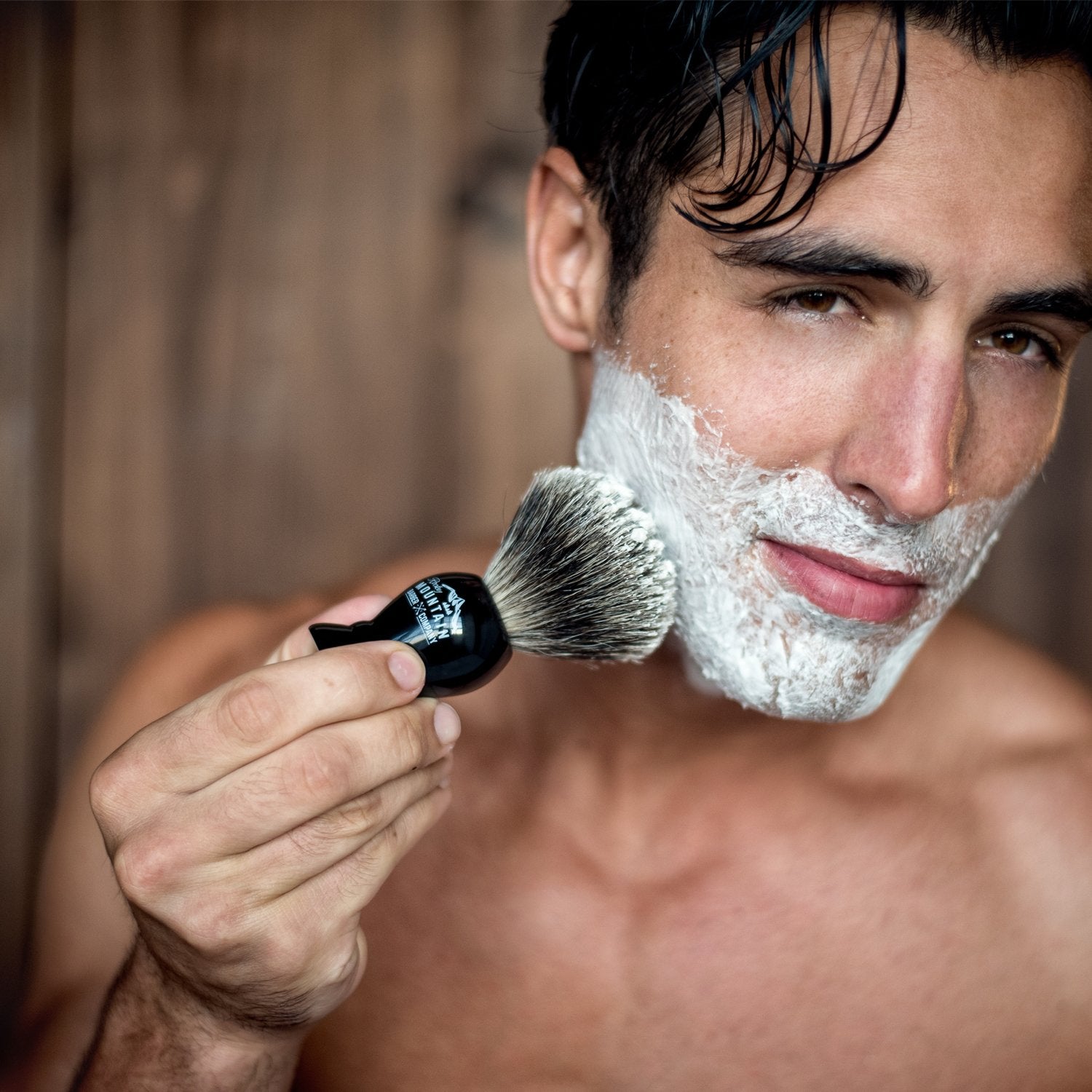Badger Hair Shaving Brush for Men with Stand | Pure 100% Best Badger Hair, Heavy Duty Resin Handle & Oversized