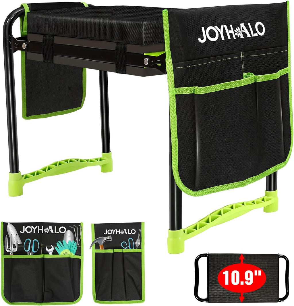 10.9in Wide Foldable Garden Kneeler and Seat, Heavy Duty with Thick Pad