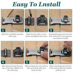 4 Inch Keyed Hasp Locks, Shiny Black, 2PCS