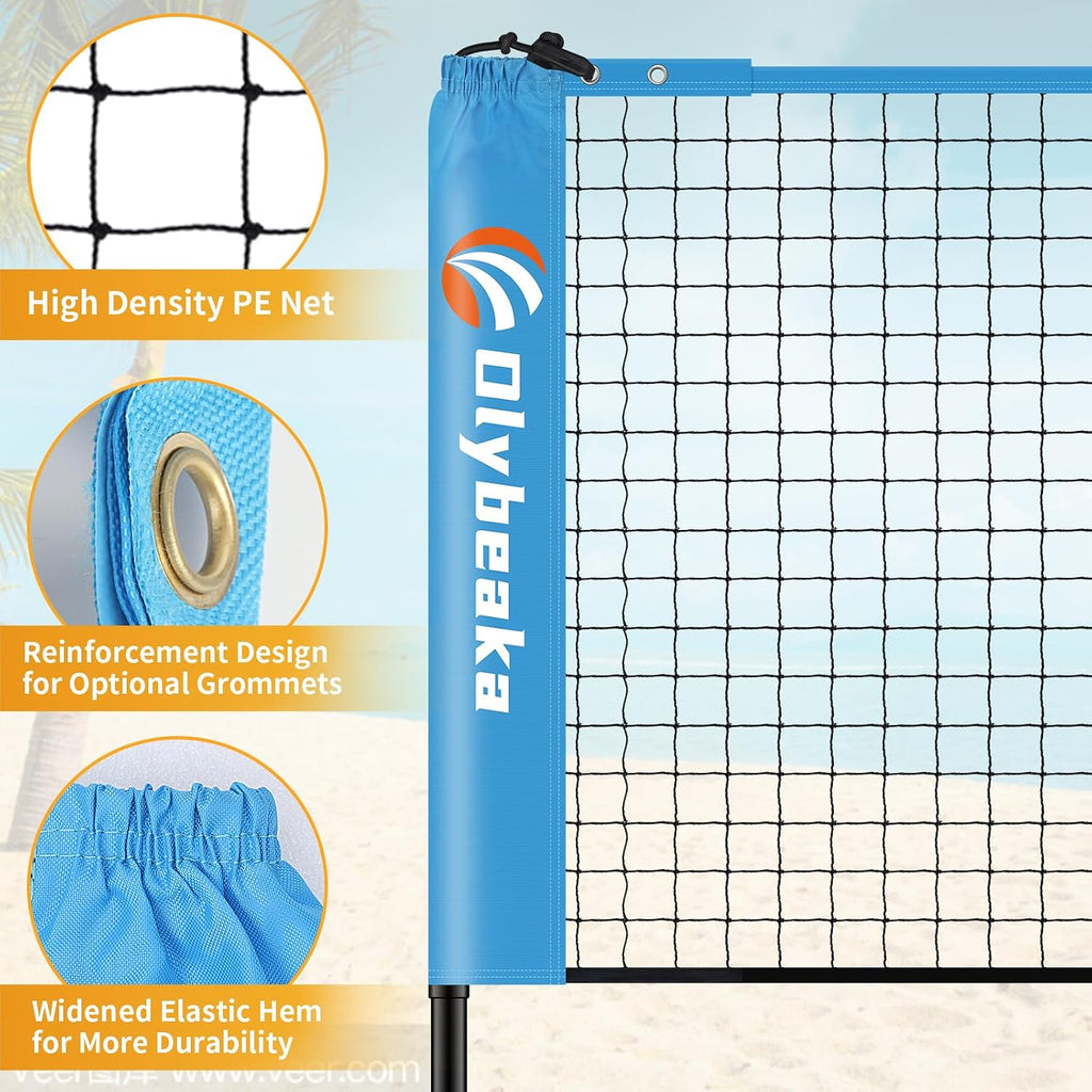 All-in-one Portable Badminton & Pickleball Net Set for Backyard Driveway | with Height Adjustable Poles, Durable Net