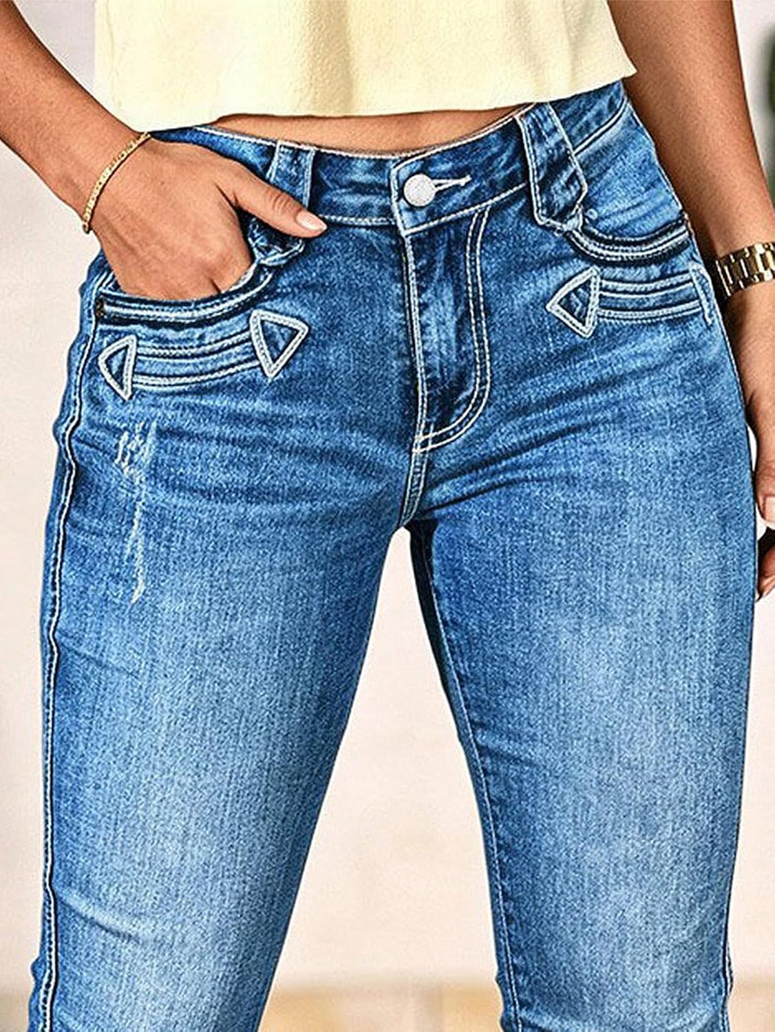 Mid Waist Bootcut Jeans for Women