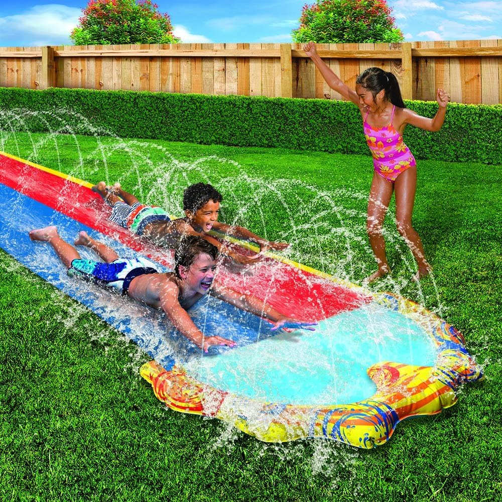 Splash Sprint Water Slide with 16 Foot Dual Racing Lanes and Splash Pool (Adventure Summer & Spring Toy Backyard Fun)