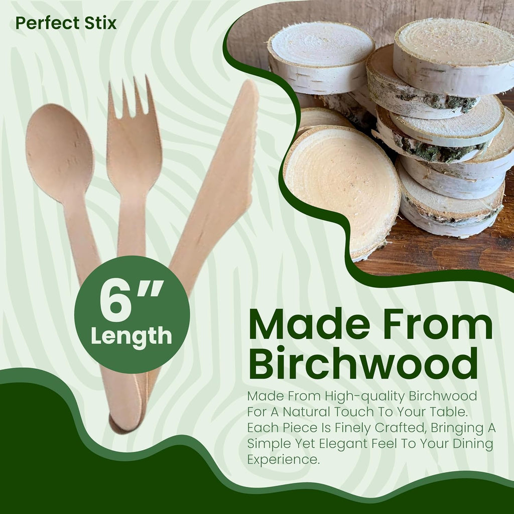 Wooden Cutlery Kit. Pack of 200