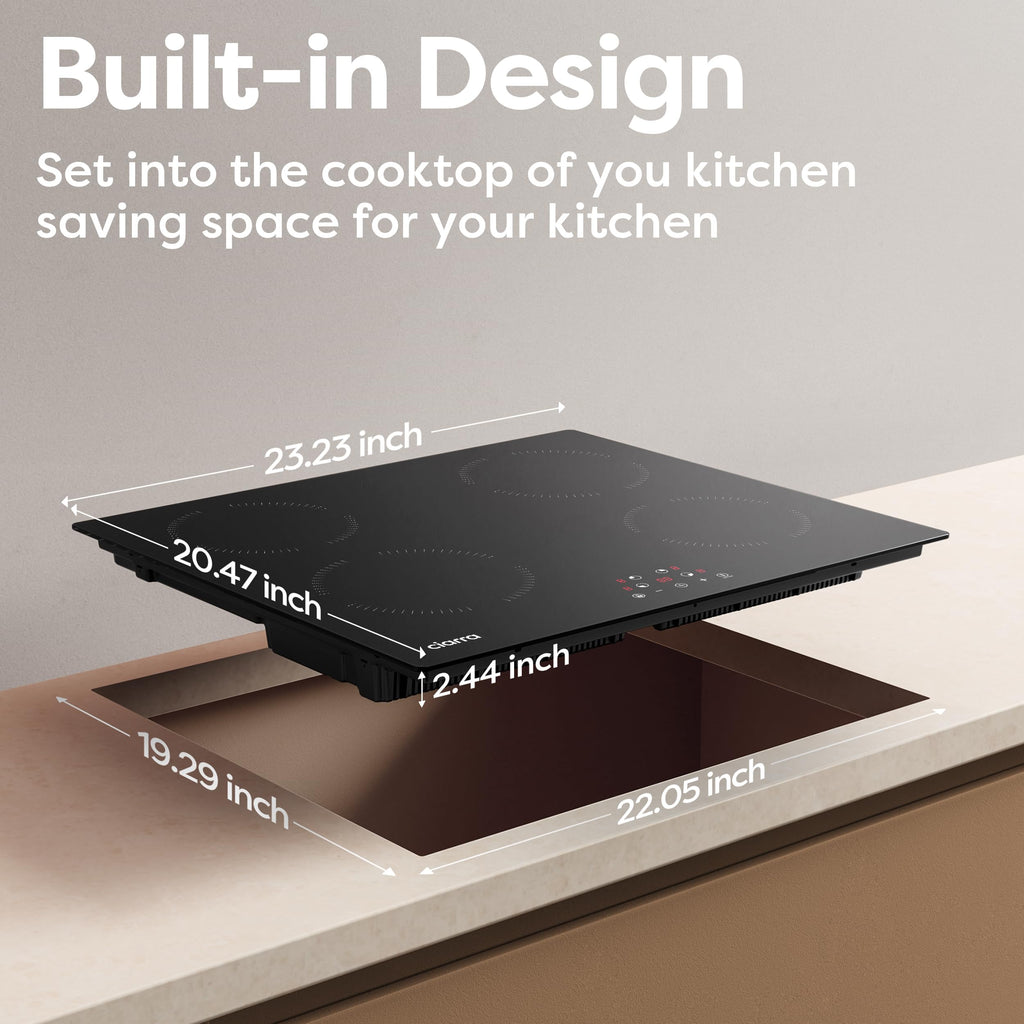 24 Inch Induction Cooktop 4 Burners 6000W