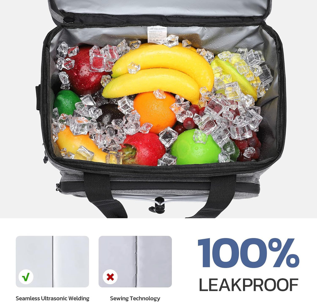 24/30/60 Can Soft Cooler Bag, Double Deck Portable Ice Chest | 12H Cold, 5-layer Insulation, Lightweight