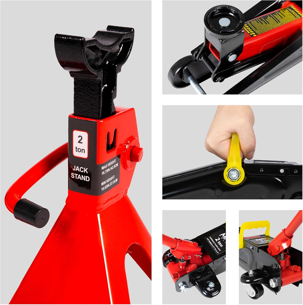 2-Ton (4400 lbs) Hydraulic Low Profile Trolley Garage Service/Floor Jack with Blow Mold Carrying Storage Case and 1