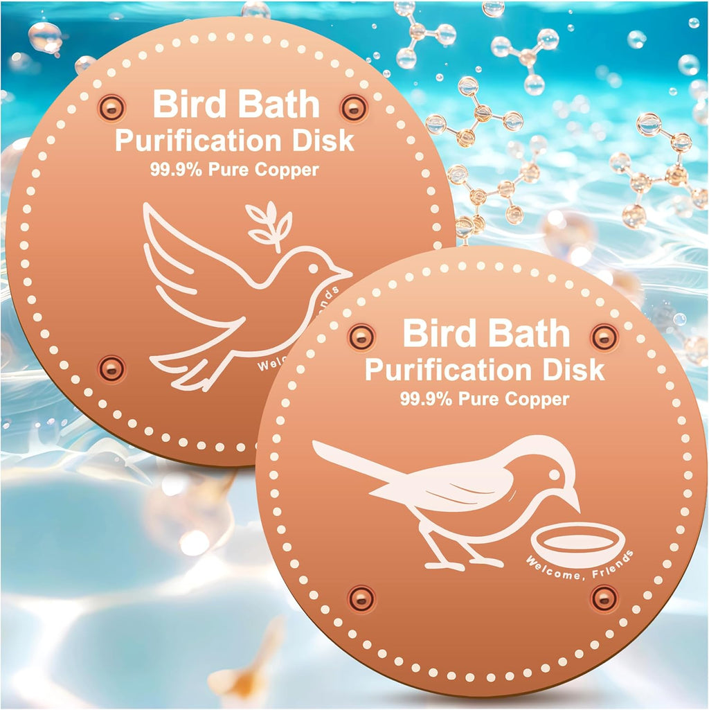 Bird Bath Purification Disc Pure Copper Outside Winter Solar Power Birdbath Disk Heater Deicer Cage Hanging Bowl