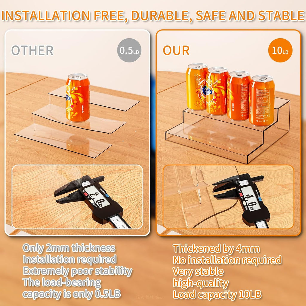 3 Tiered Acrylic Display Stands for Cupcake Stand,Perfume Shelf Organizer,Figure and Funko Pop Display,No
