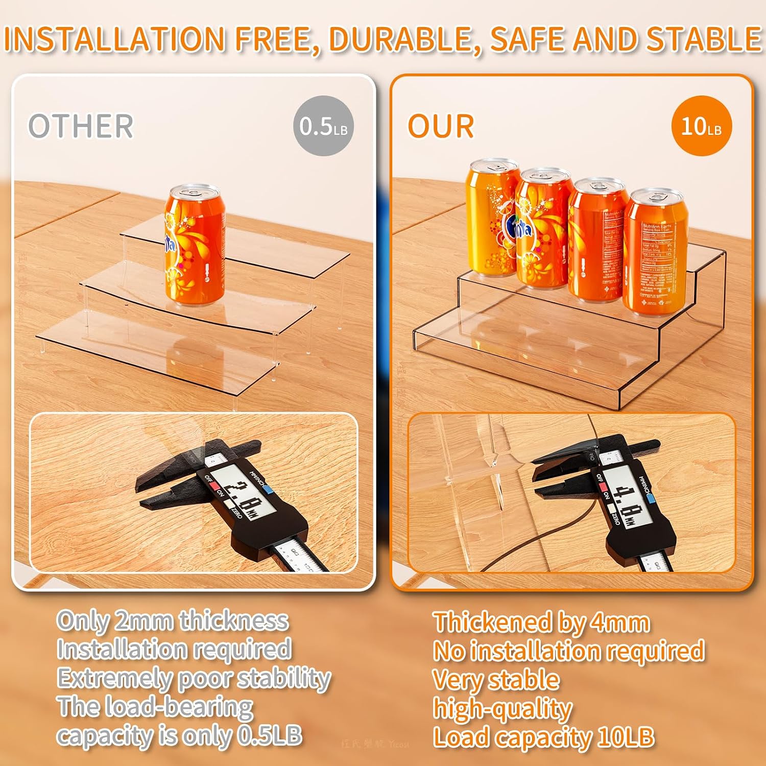 3 Tiered Acrylic Display Stands for Cupcake Stand,Perfume Shelf Organizer,Figure and Funko Pop Display,No