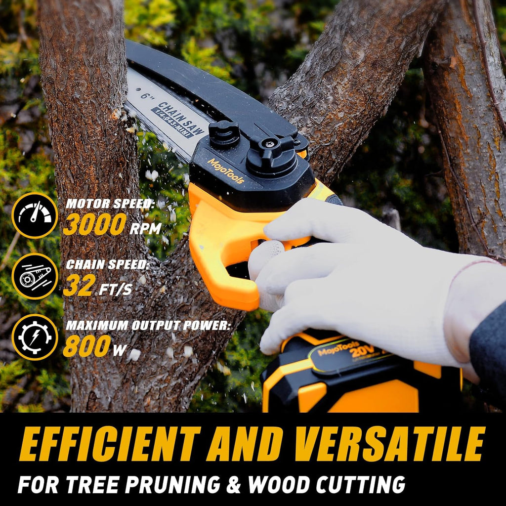 2-in-1 Cordless Mini Chainsaw & Pole Saw – 15FT Extendable Tree Trimmer | 20V Battery-Powered, Lightweightv,Gift for