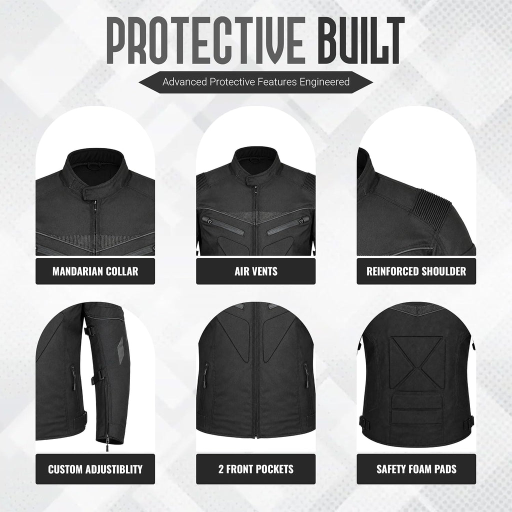 Mens Motorbike Jacket Waterproof CE Armored For Bikers Boys Coat Protective Cordura Textile Motorcycle Jacket