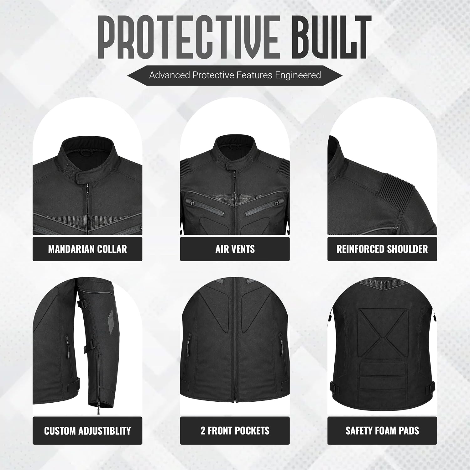Mens Motorbike Jacket Waterproof CE Armored For Bikers Boys Coat Protective Cordura Textile Motorcycle Jacket