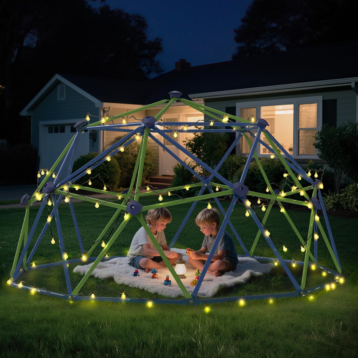 Climbing Dome, 10FT Dome Climber with Canopy Monkey Bars for Kids 3 to 10 Outdoor Play Equipment, Supports up to