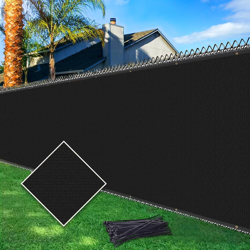 6ftx50ft Fence Privacy Screen Heavy Duty 170 GSM Windscreen & Dustproof Fabric Privacy Screen Covering Mesh Fencing