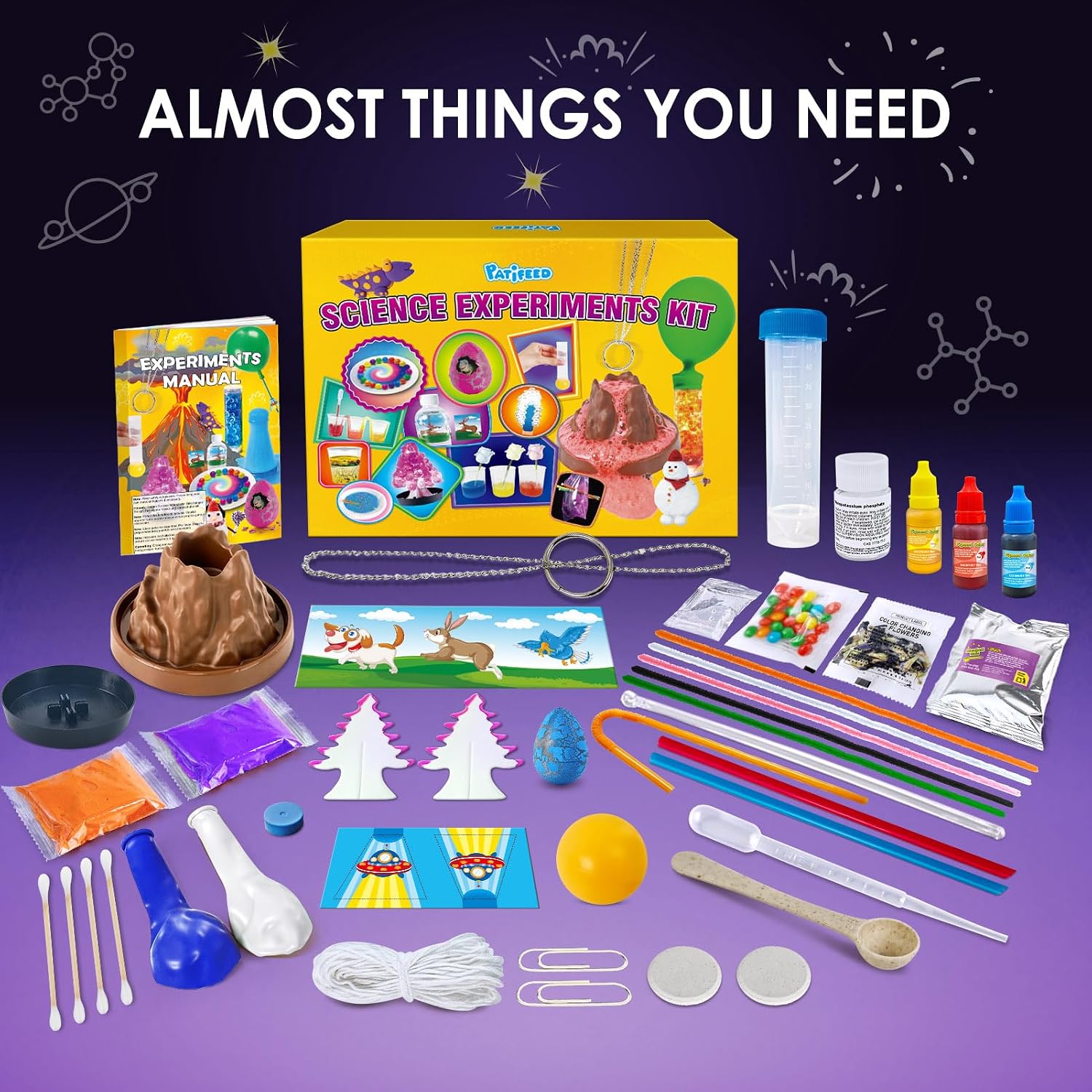 50+ Lab Experiment Science Kit for Kids Chemistry Set S.T.E.M Toys | Magic, Volcano, Crystal Growing, Hands-On