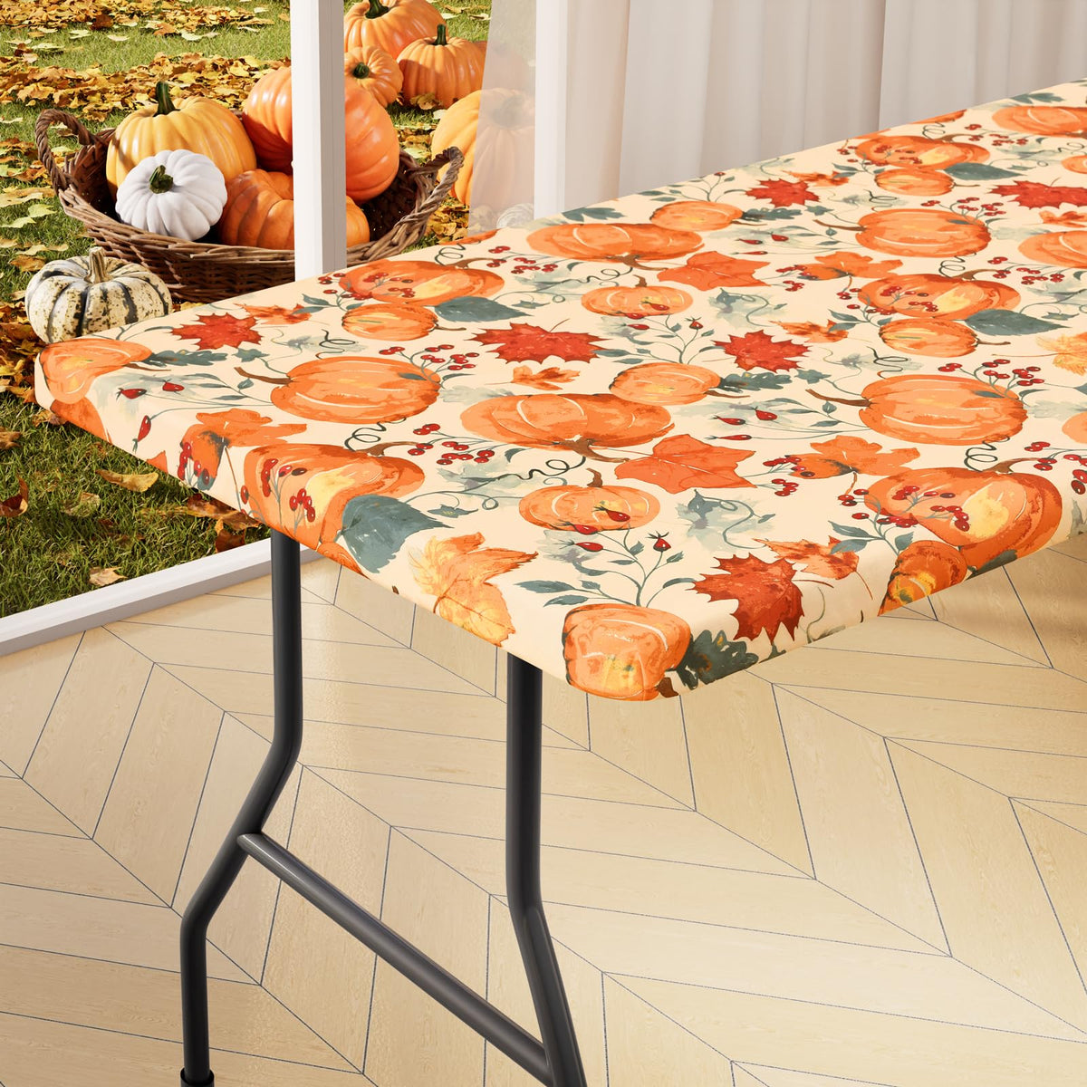 Rectangle Table Cloth Cover 6 Foot Elastic Fitted Tablecloth