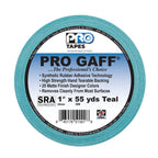 Tapes Pro Gaff Premium Matte Cloth Gaffer's Tape with Rubber Adhesive, 11 mils Thick, 55 yds Length, 1" Width, Teal