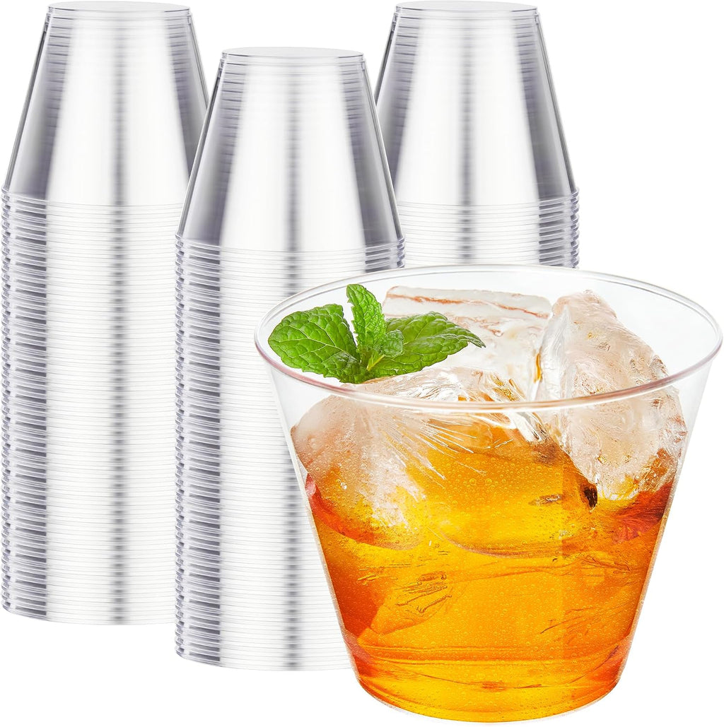 200 Pack 9 oz Clear Plastic Cups for Party