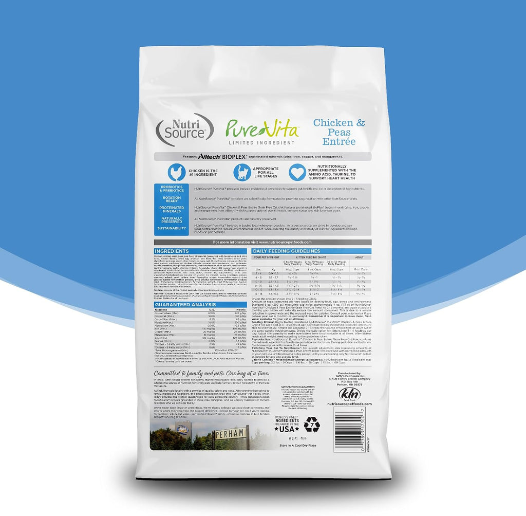 PureVita Grain Free Chicken & Peas Entrée Dry Cat Food