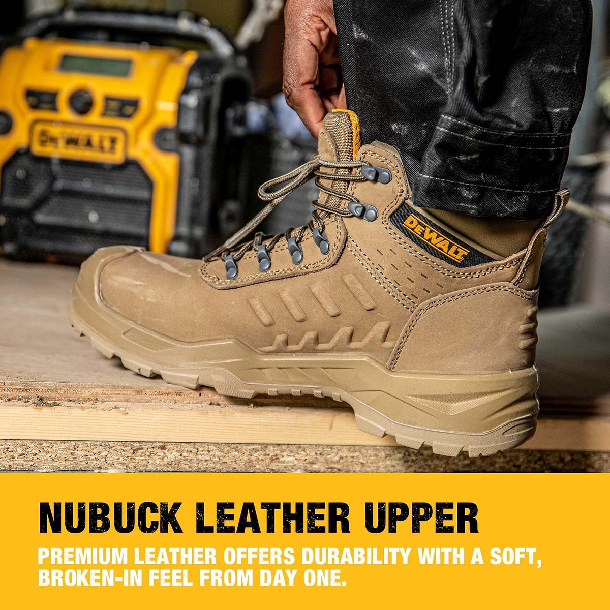 DEWALT Bowman Men's Waterproof, Steel Safety Toe, Leather Work Boots