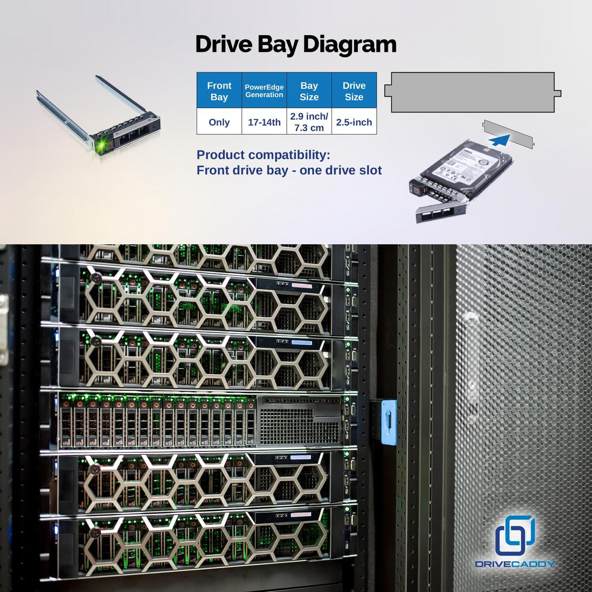 DRIVECADDY 3-Pack 2.5" SFF Caddy Tray - fits Dell PowerEdge 17-14th Gen
