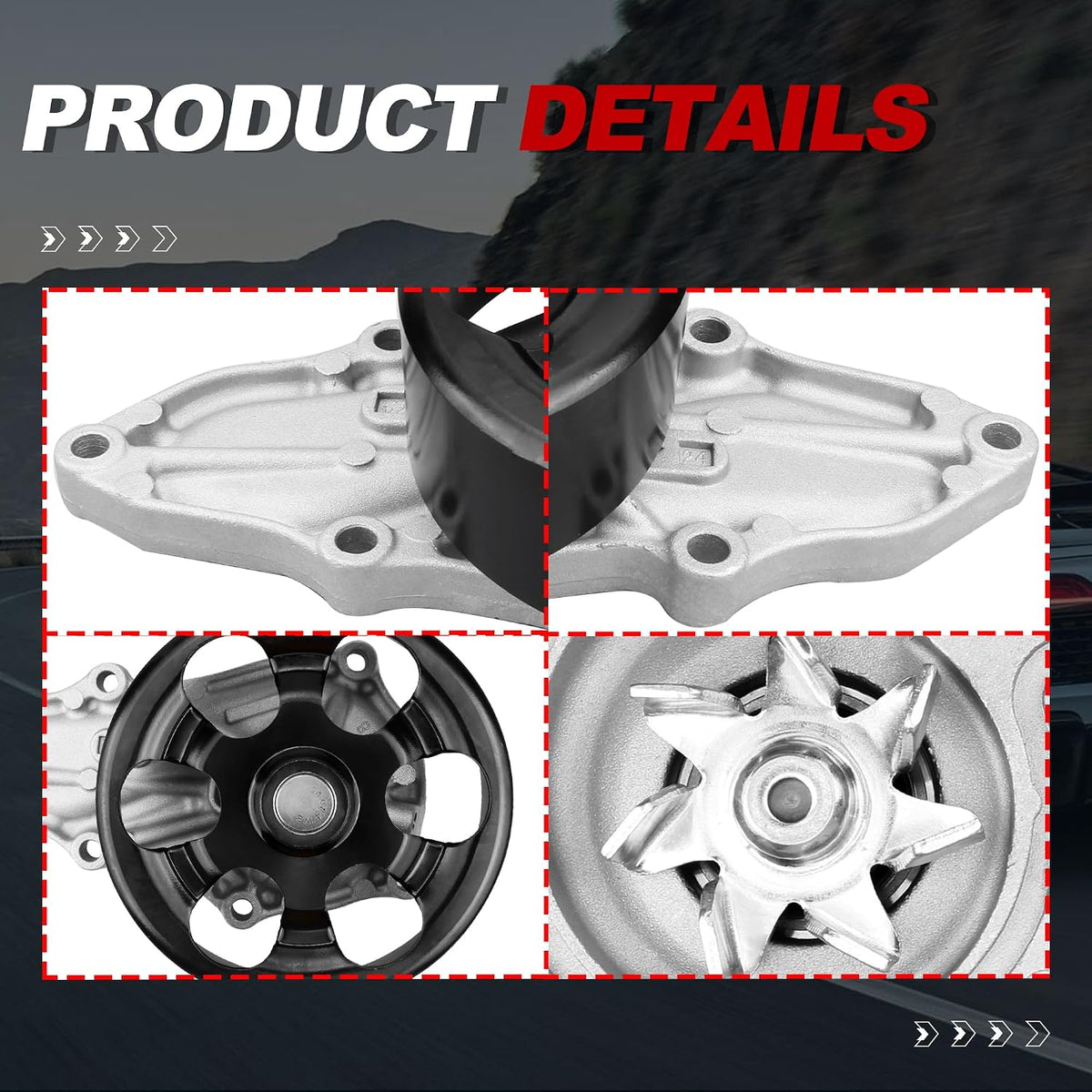 Engine Water Pump Automotive w/Gasket 19200RAD003 131-2284 Compatible for Honda Accord CRV Element Acura 2.4L 2003-2011