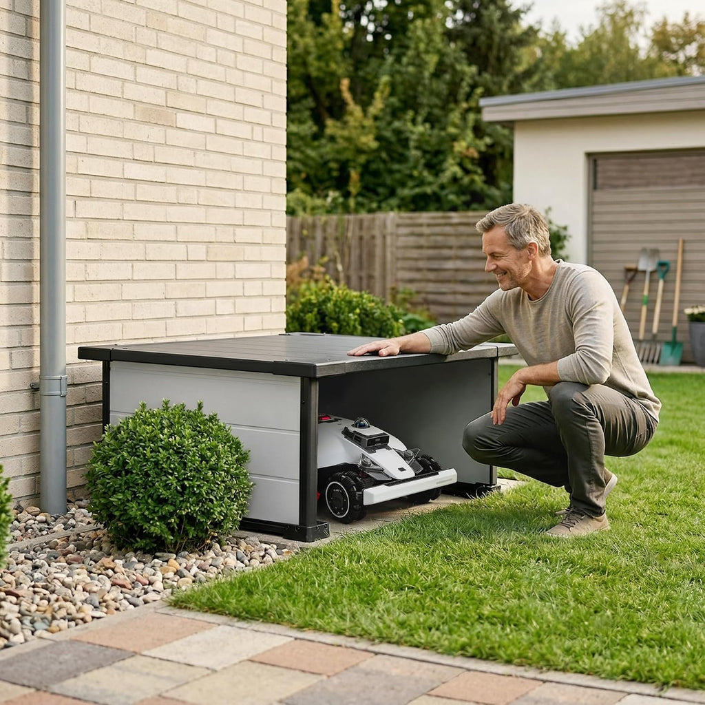 Weatherproof Robot Lawn Mower Garage for Charging Stations | Ideal for robot mower and charging-station protection