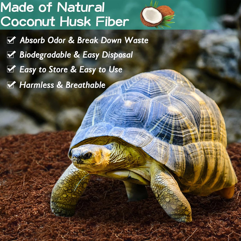 6 Pack Compressed Coconut Fiber Substrate for Reptiles | Organic Coconut Substrate, Reptile Bedding for Tortoises