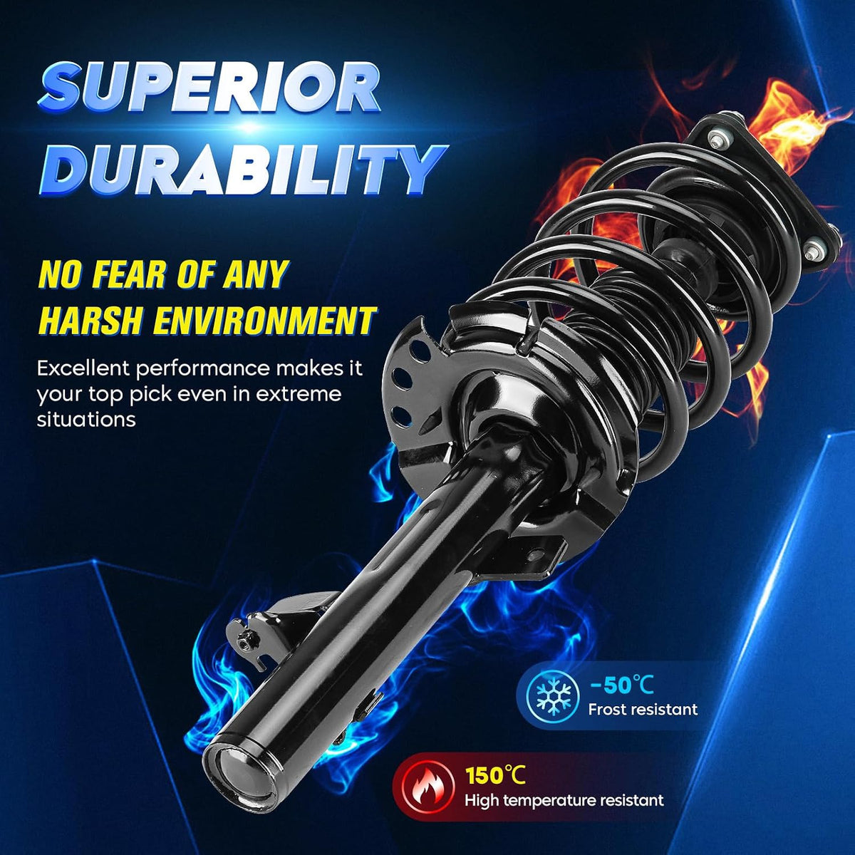Front Strut Shock Assembly w/Coil Spring for Ford Escape 2014-2019 Select Models Replace 172751 172750, Left & Right, 2PCS