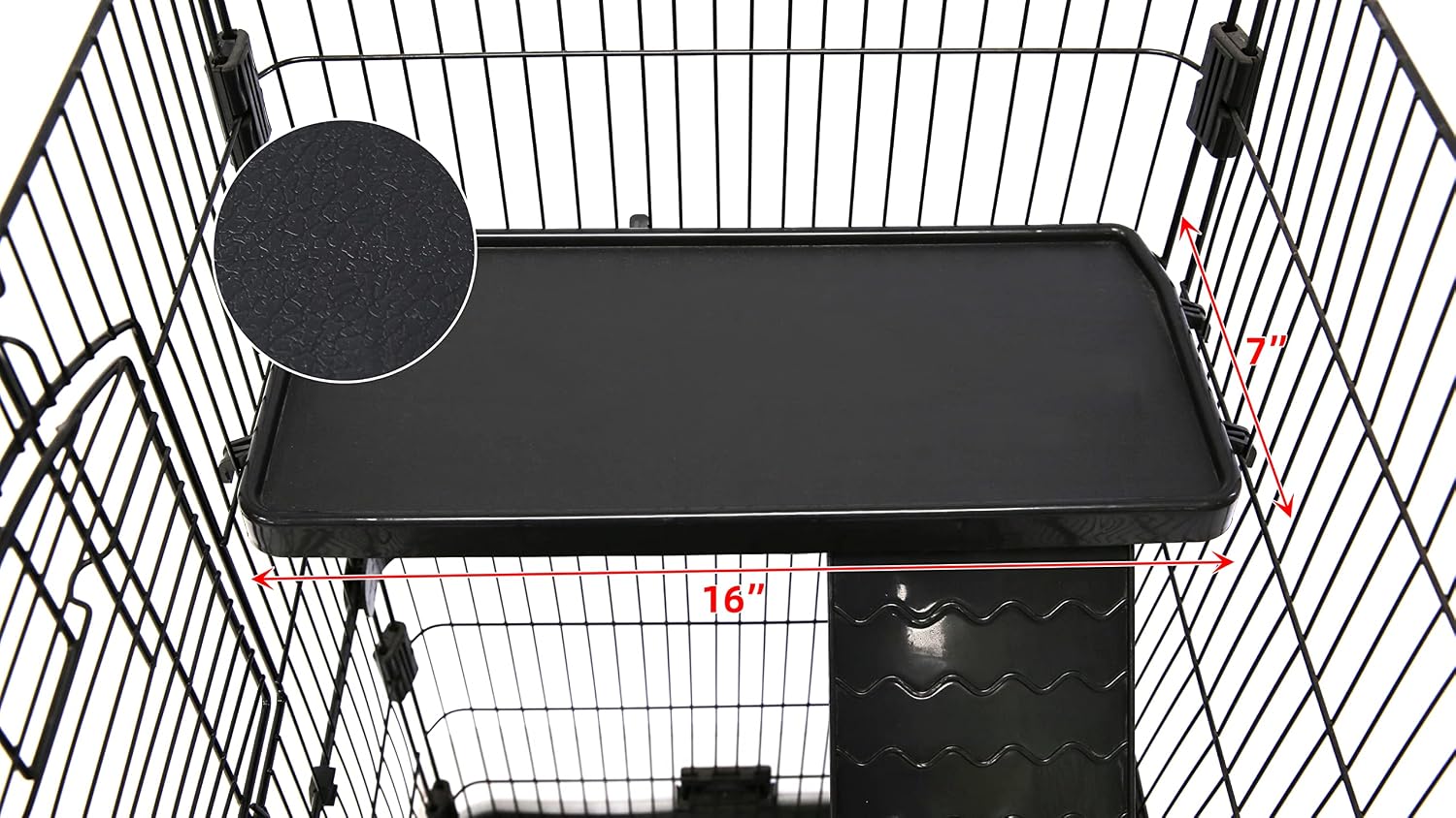 Rat Cage, Small Animal Cage for Ferret, Chinchilla, Guinea Pig | Lockable Wheels, Splash Guard, Easy-Clean Pull-Out