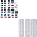 ELEGOO Upgraded 37 in 1 Sensor Modules Kit & ELEGOO 3pcs Breadboard 830 Point Solderless Prototype PCB Board Kit