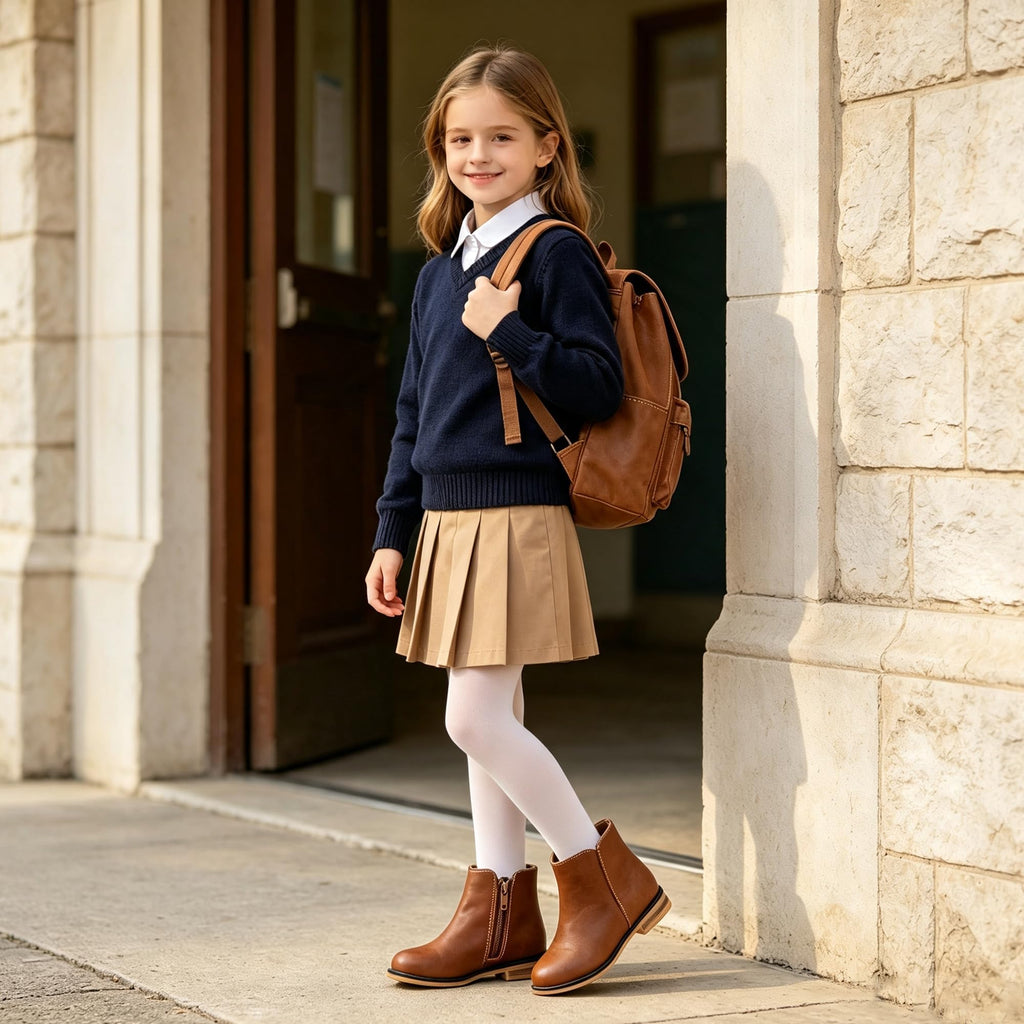Girls Boots Ankle Boots for Girls Side Zipper Short Suede Booties Fashion Boots for Toddler/Little/Big Kids Brown US 13